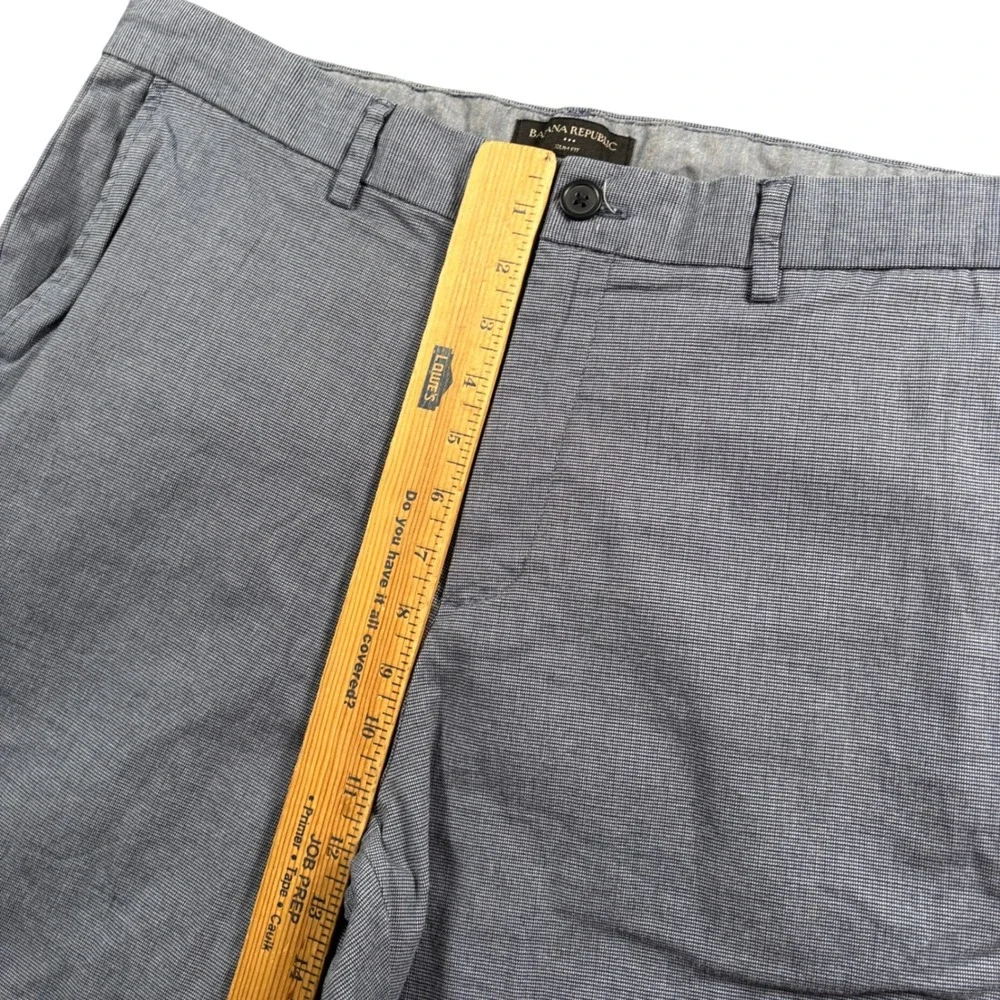 Banana Republic Slim Fit Chino Men 35x28 (Tag 36x30) Blue Micro Texture Trousers